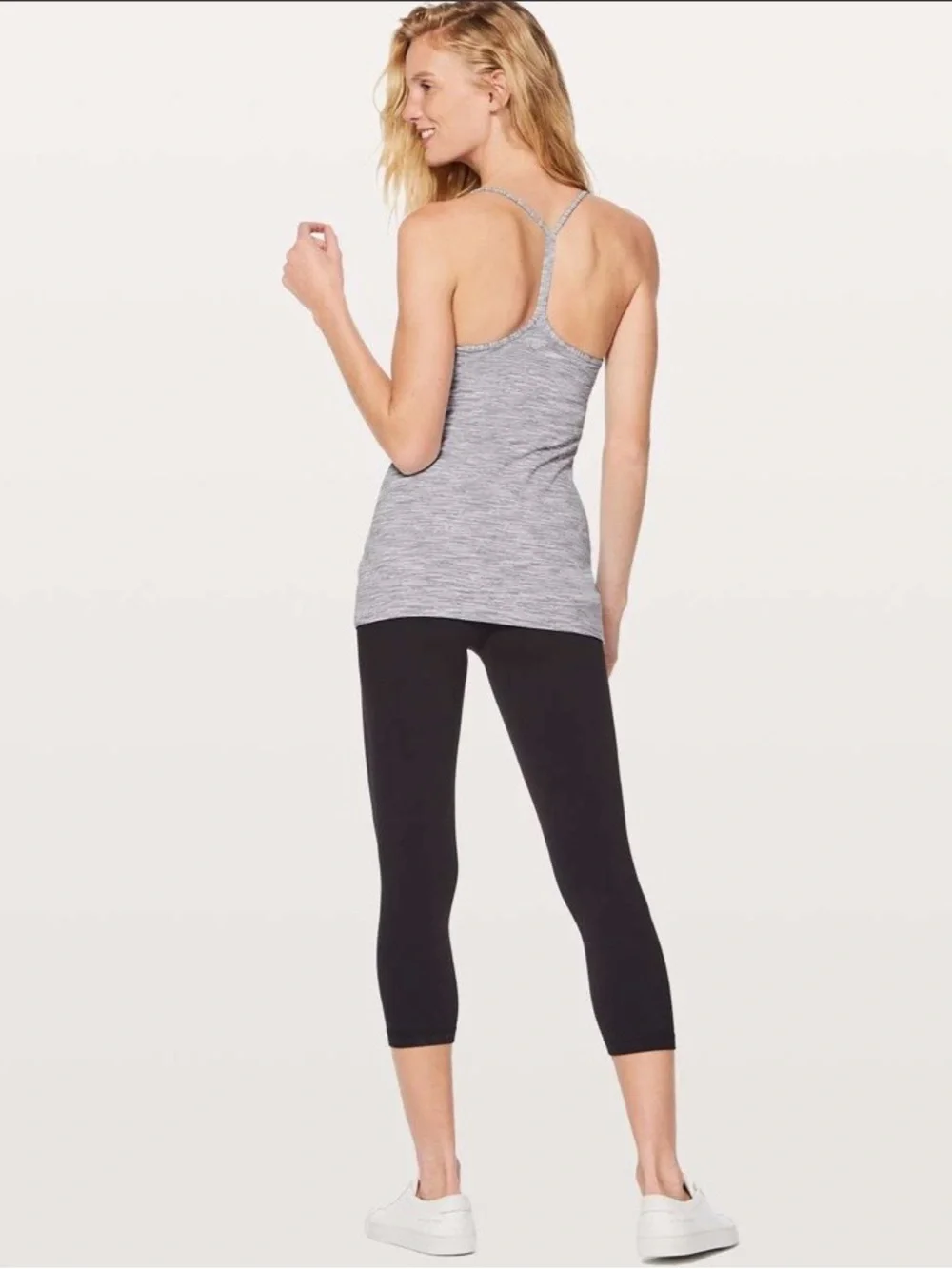 Lululemon Power Pose Tank Wee Are From Space Ice Grey Alpine White Size 8